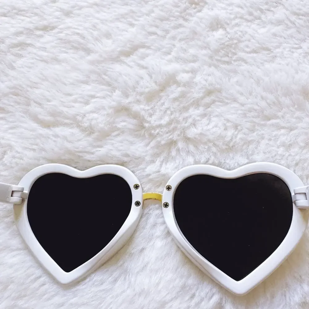 Pixie White Girl Heart-shape Sunglasses